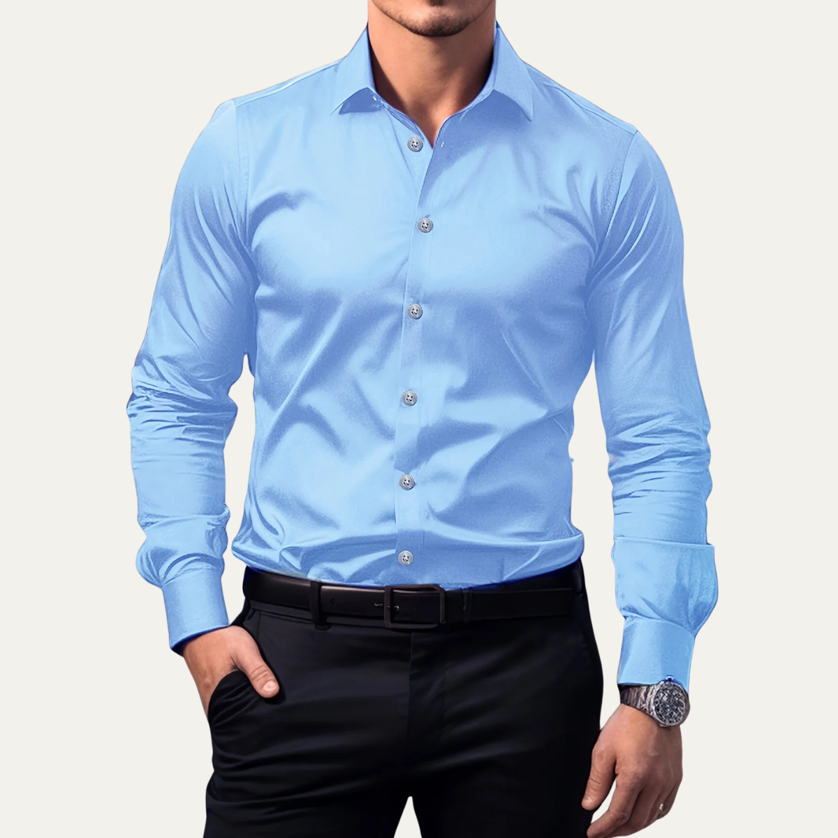 Men's Slim Fit Stretch Button Down Shirt
