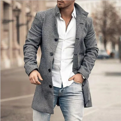 Men's Plaid Winter Jacket Long Check
