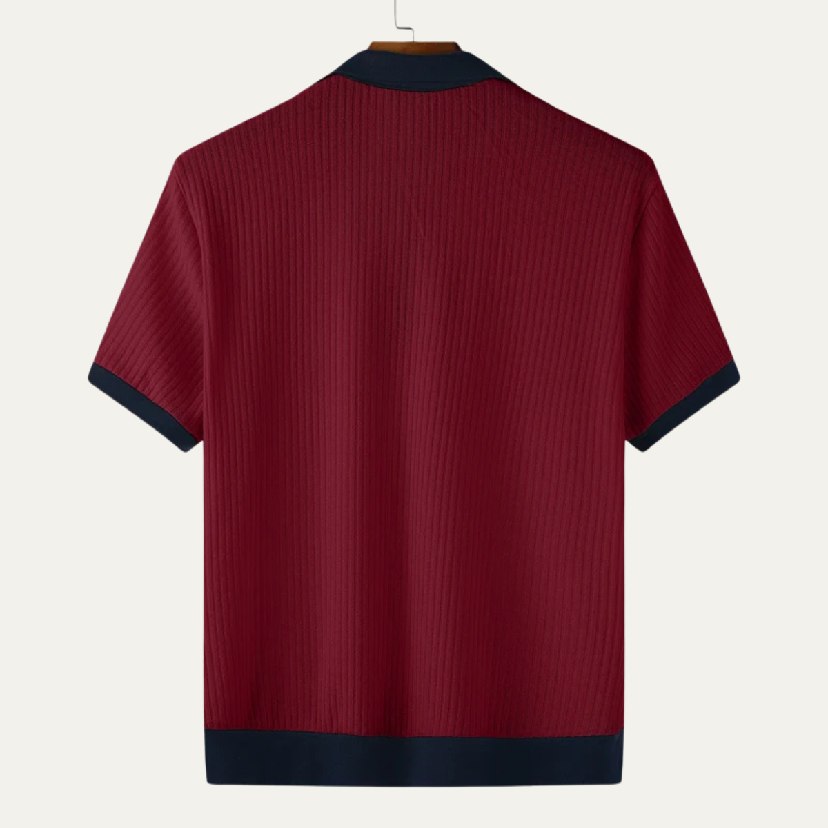 Men's Patchwork Knit Polo Shirt