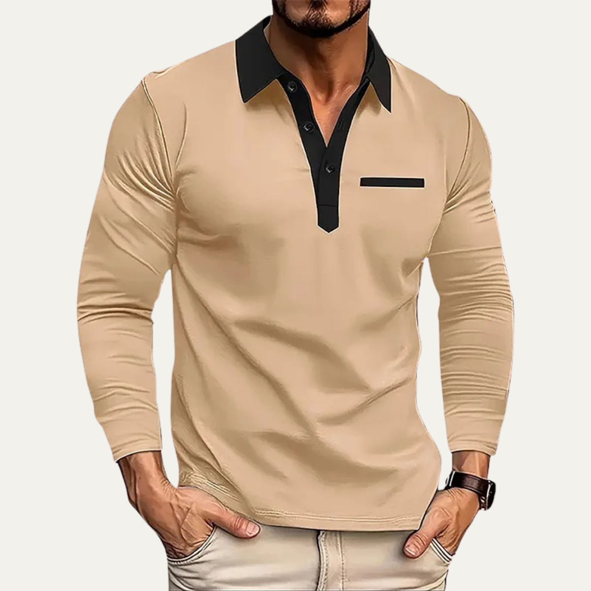 Men's Slim Fit Polo Sweater