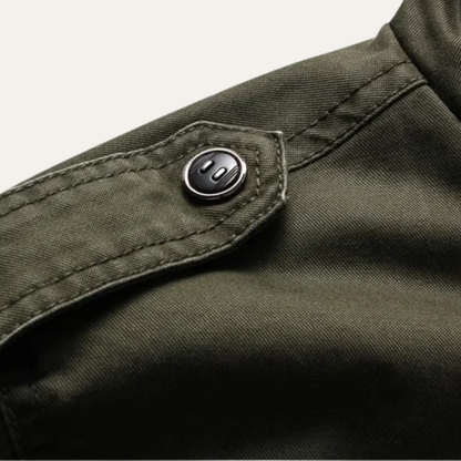 Men's Military Jacket Stand Collar Multiple Pockets
