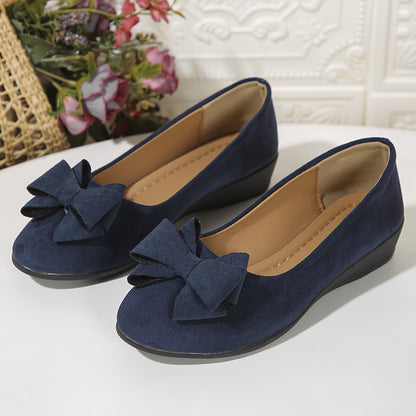Elegant Round Toe Womens Slip On Ballet Shoes