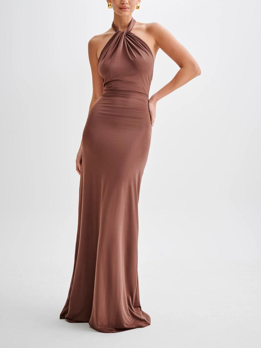 Sexy Low Back Floor Length Evening Dress