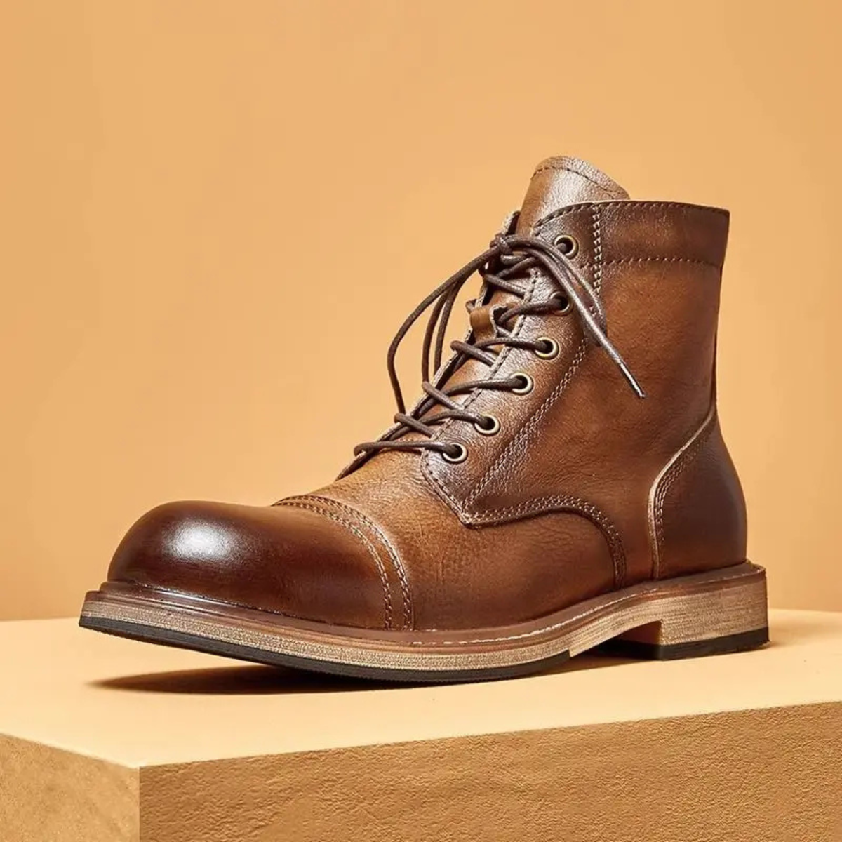 Mantova Men's High Leather Boots Retro Style
