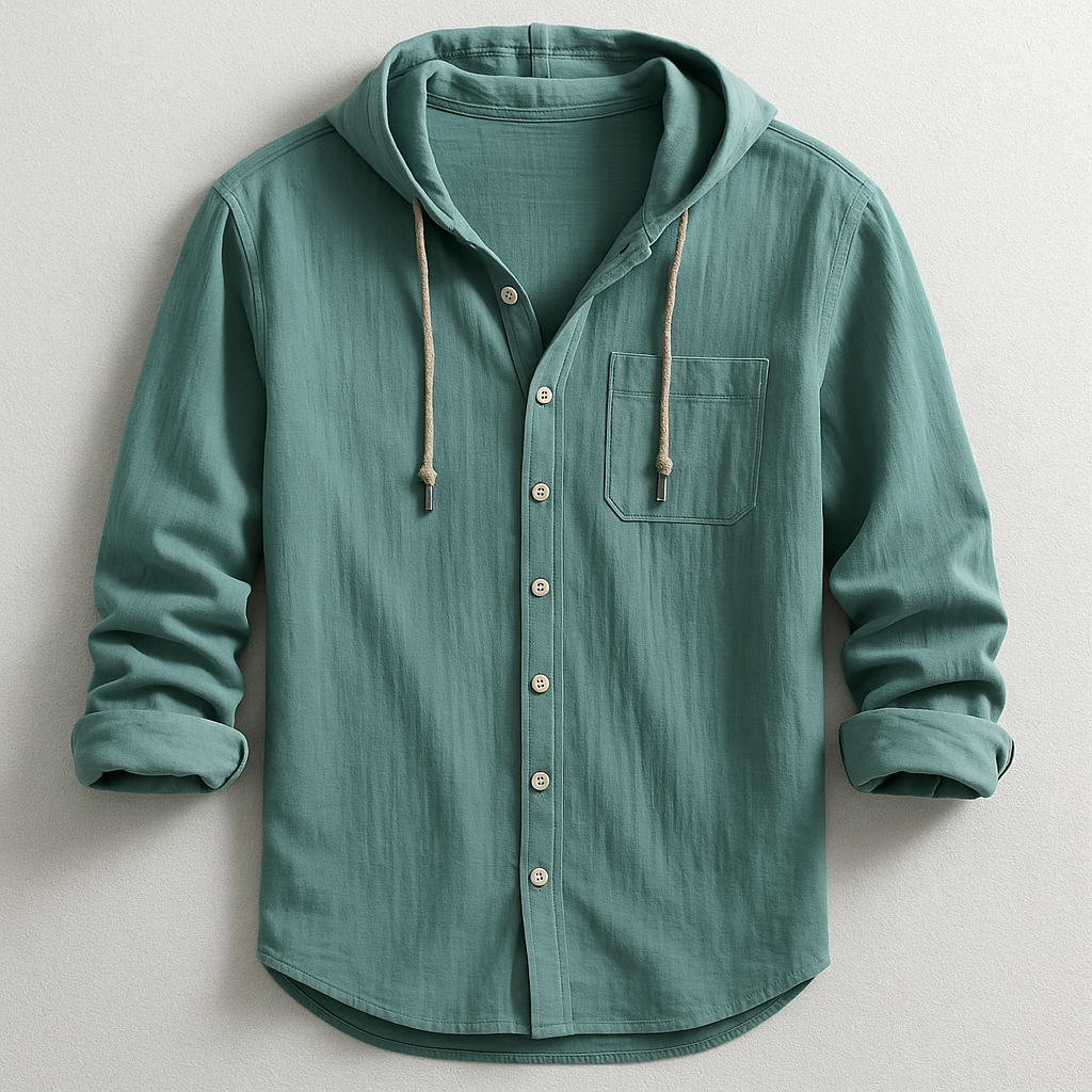 Men's Long-Sleeve Hoodie With Chest Pocket