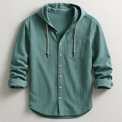 Men's Long-Sleeve Hoodie With Chest Pocket