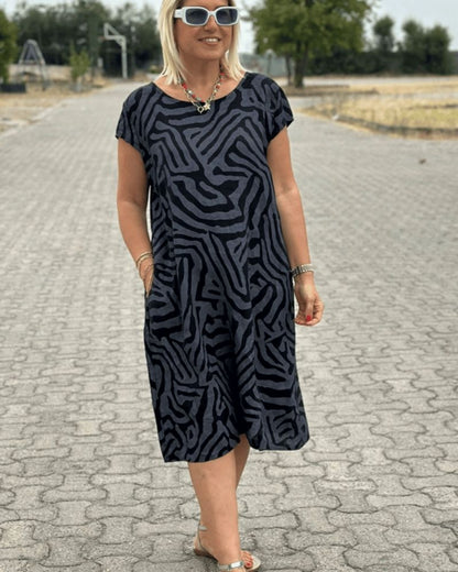 Women's Casual Midi Dress Short Sleeve
