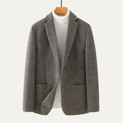 Men's Wool Blend Business Jacket Single Breasted