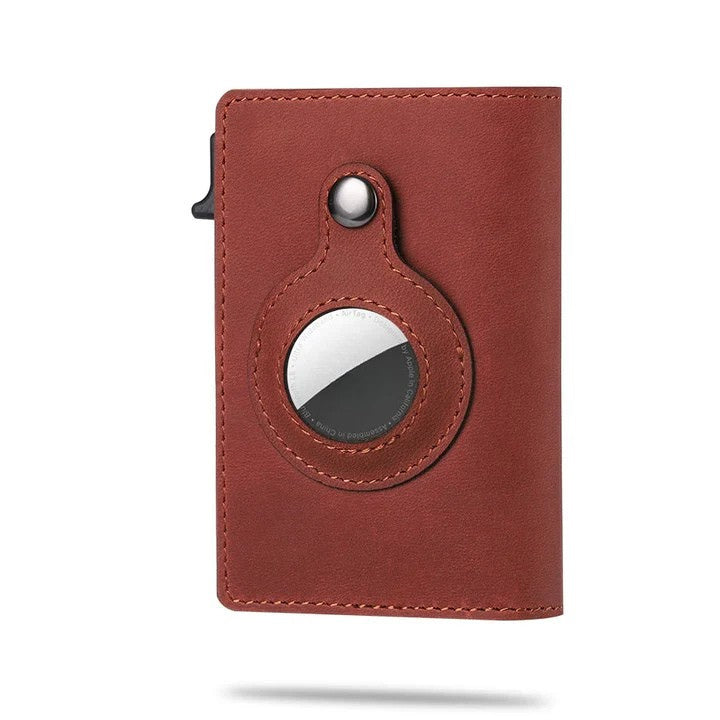 Apple Leather Wallet Tracker