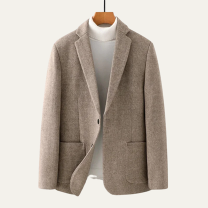 Men's Wool Blend Business Jacket Single Breasted