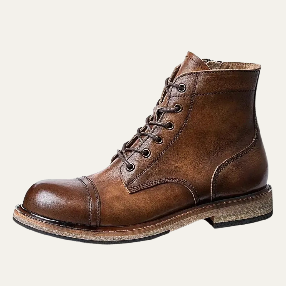 Mantova Men's High Leather Boots Retro Style - VibreMode