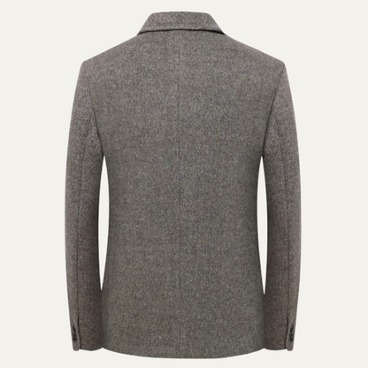 Men's Wool Blend Business Jacket Single Breasted