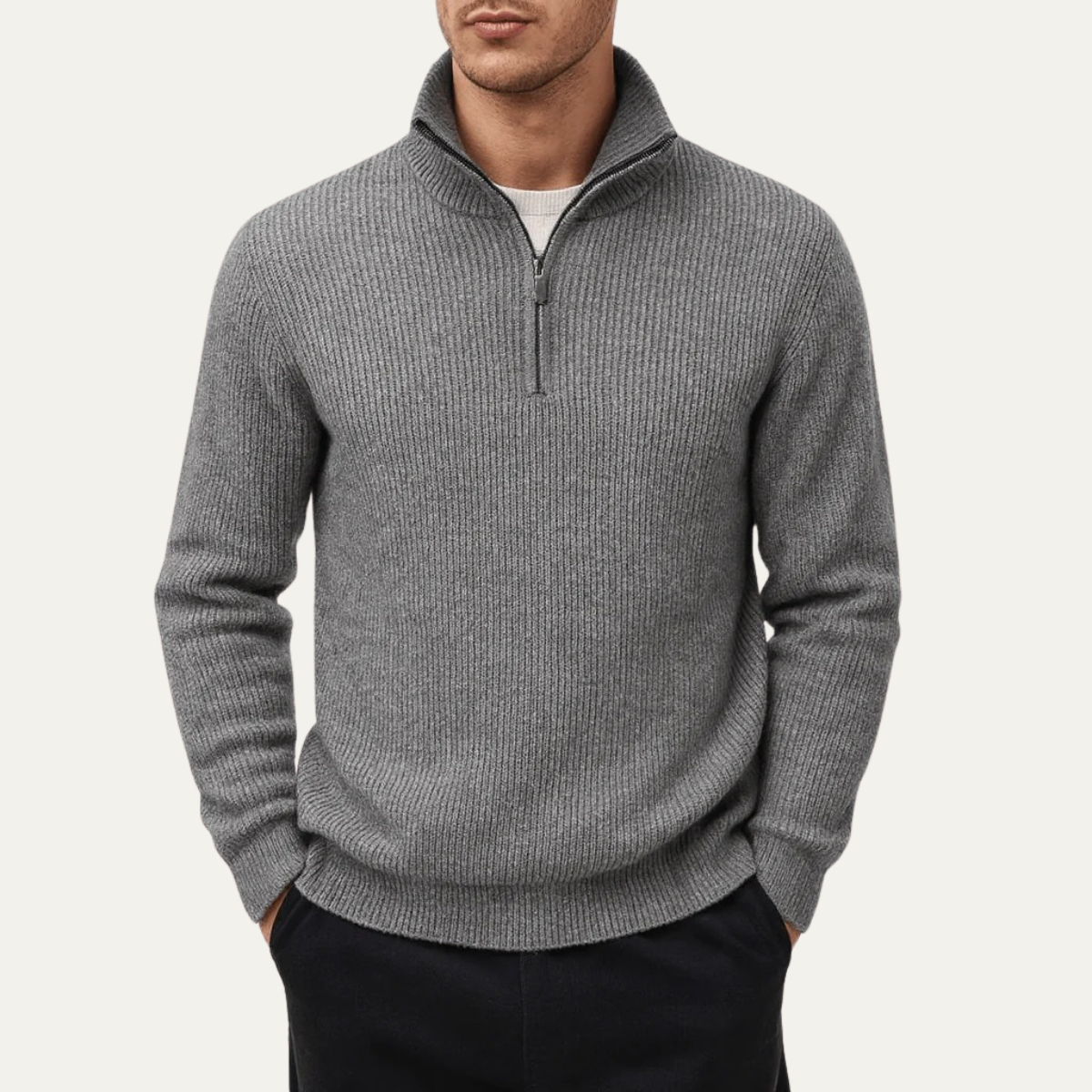 Wendover Men's Knitted Quarter Zip Sweater