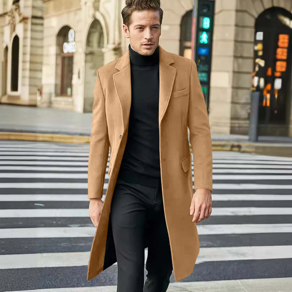 Men's Wool Long Winter Overcoat