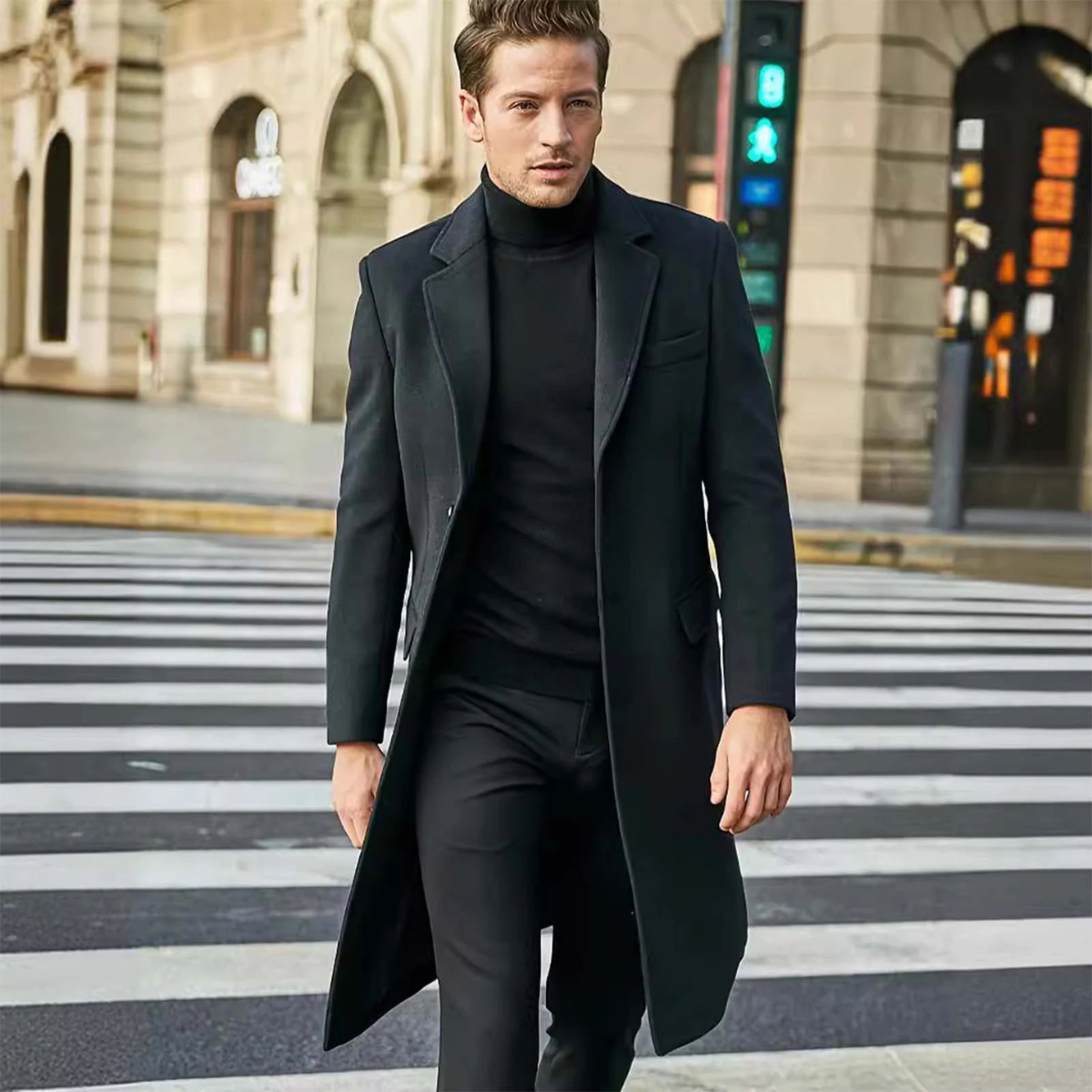 Men's Wool Long Winter Overcoat