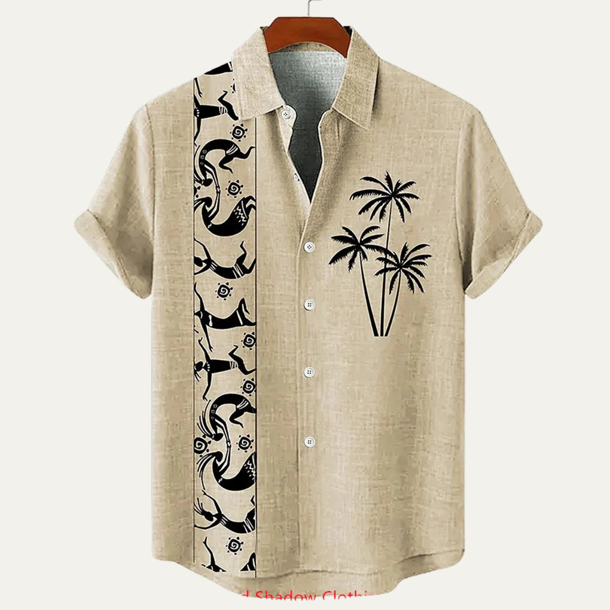 Men's Linen Button Down Shirt Patchwork Style