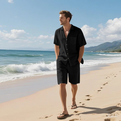 Kirkwood Men's Short Sleeve Shirt And Shorts Set Lightweight