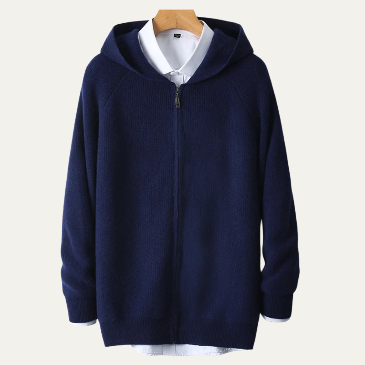 Men's Merino Wool Hooded Cardigan