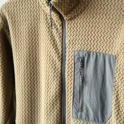 Men's Half Zip Fleece Sweater Chest Pocket