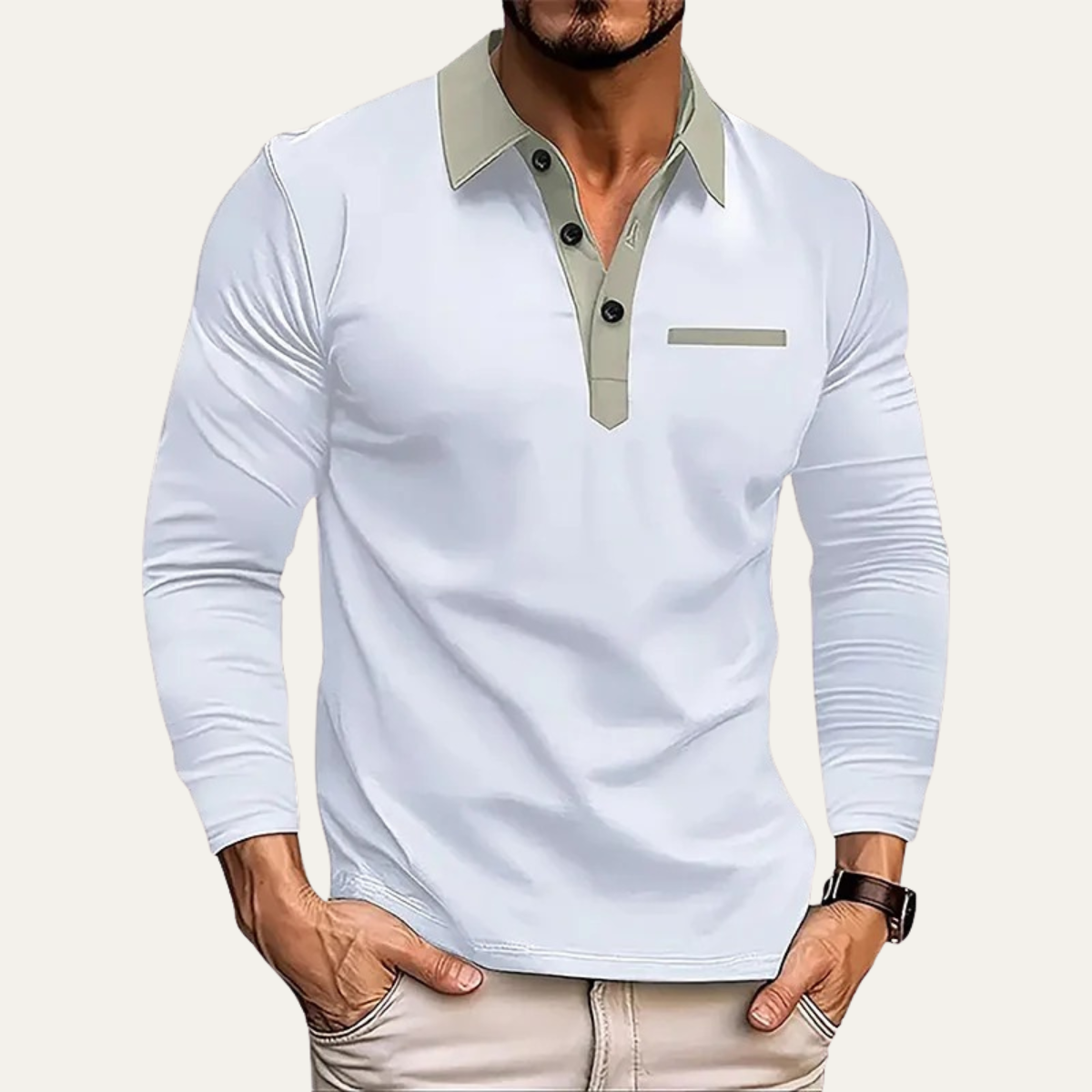 Men's Slim Fit Polo Sweater