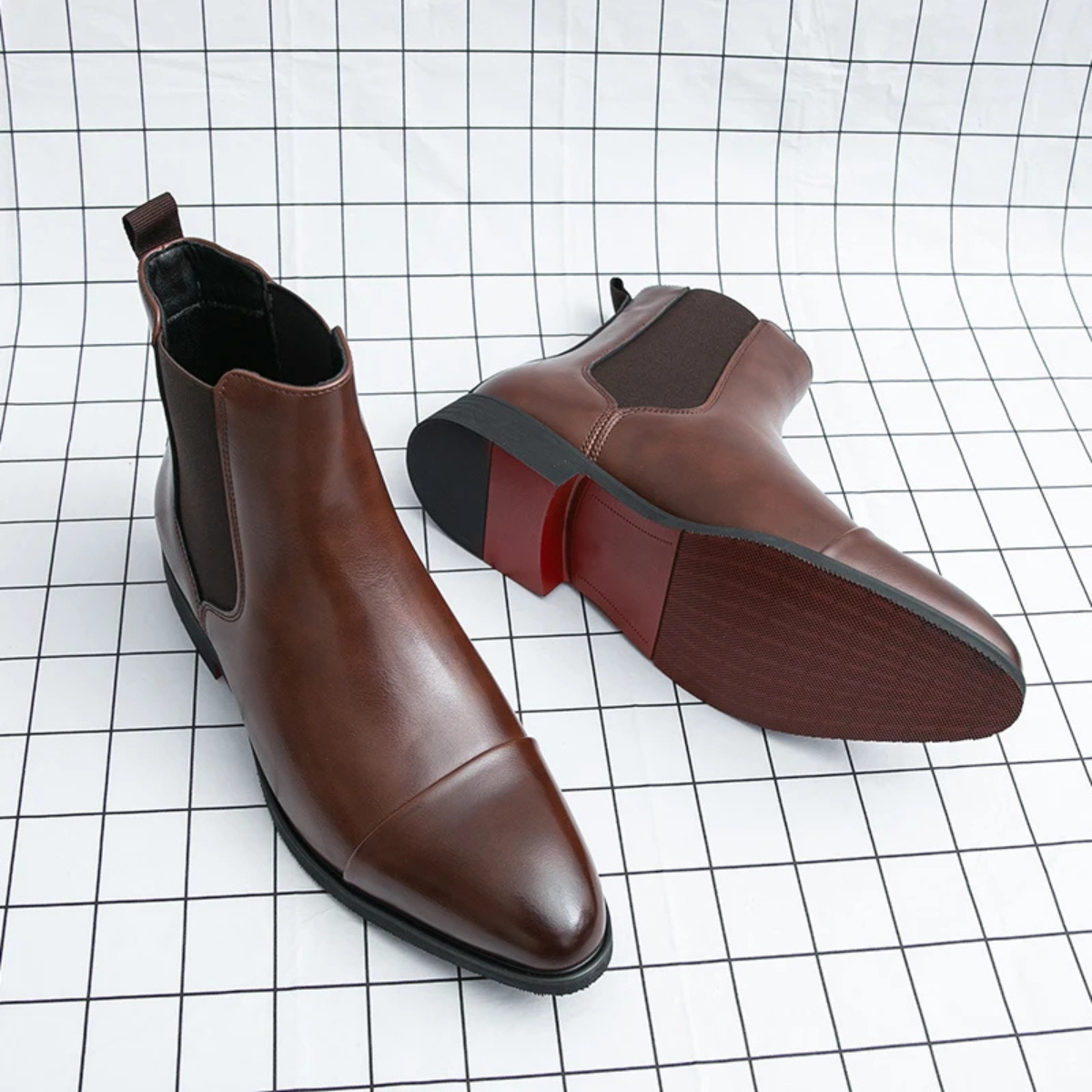 Men's Leather Chelsea Boots Formal Black
