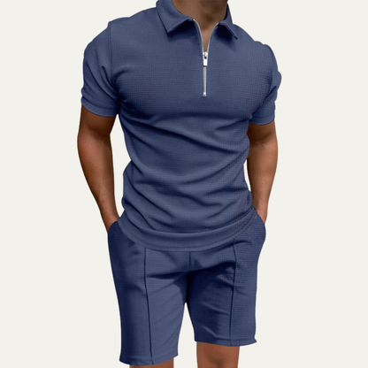Men's Polo Shirt And Shorts Summer Casual Set