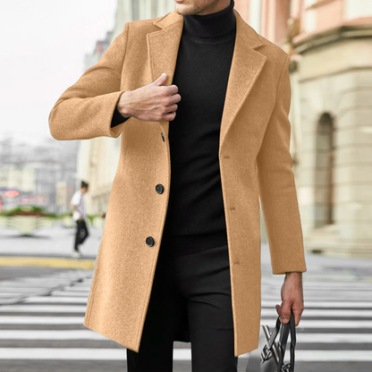 Men's Wool Blend Slim Fit Overcoat