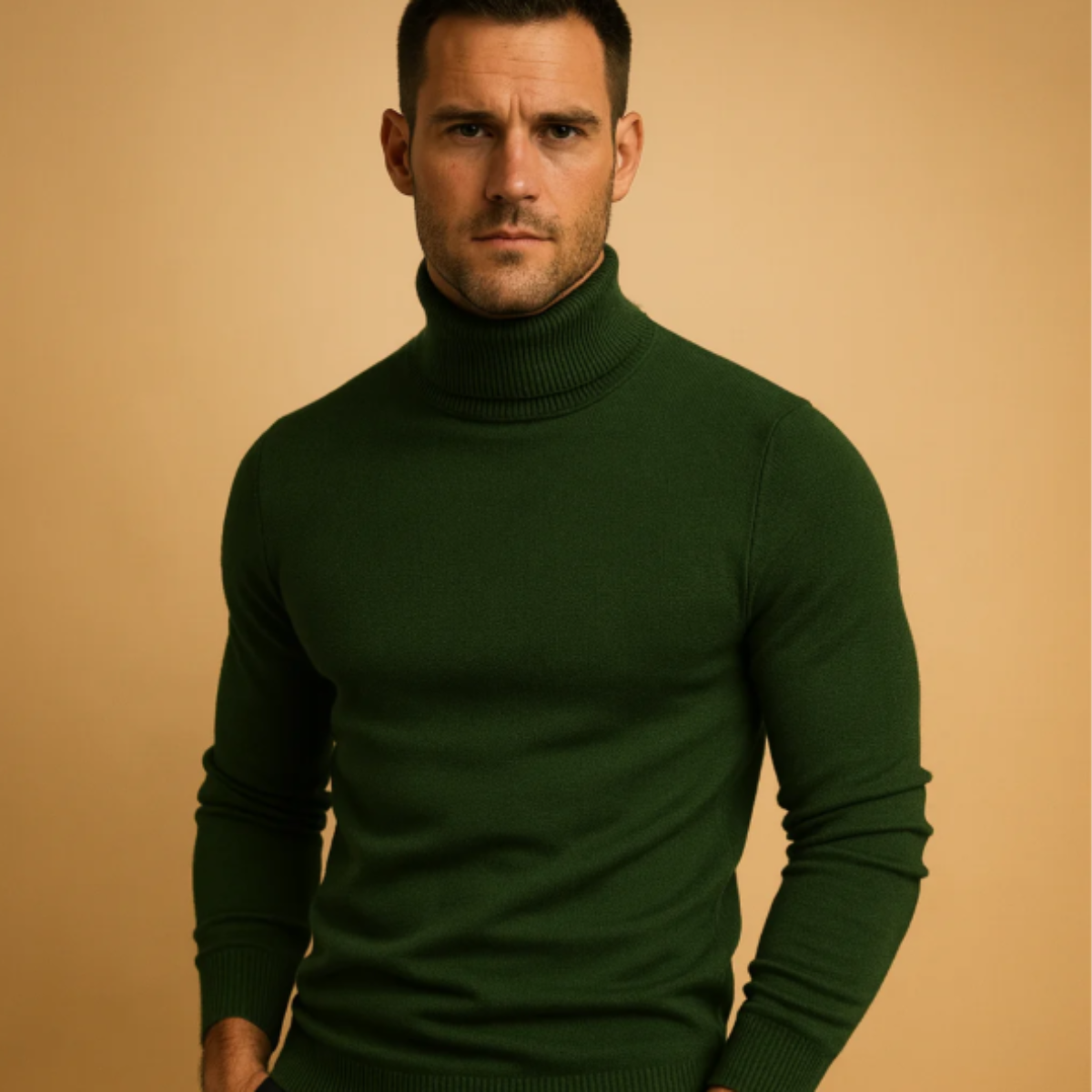 Men's Slim Fit Knitted Turtleneck Sweater