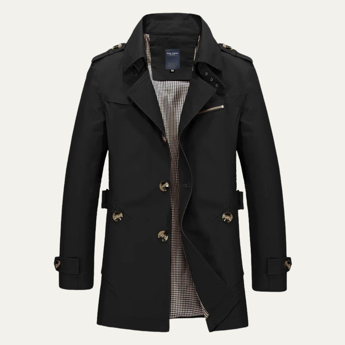 Men's Double Breasted Trench Coat Waterproof