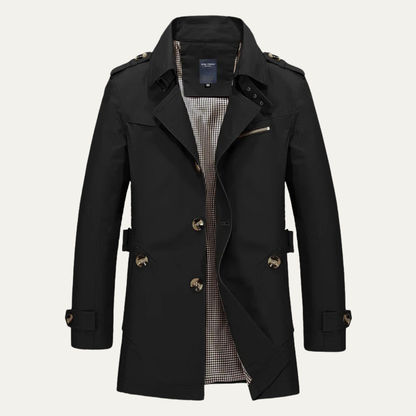 Men's Double Breasted Trench Coat Waterproof