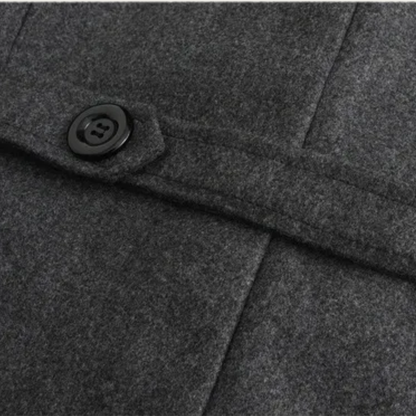 Men's Double Breasted Wool Blend Trench Coat