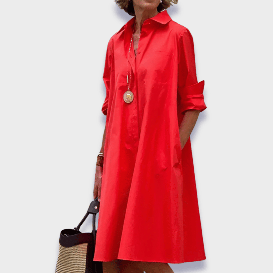 Classic Women's Knee Length Polo Dress - VibreMode