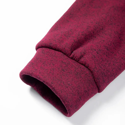 Men's Fleece Sweater Stand Collar Elbow Patches