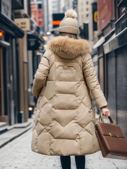 Women's Quilted Parka Coat with Hood
