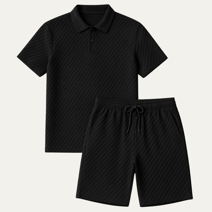 Men's Summer Polo Shorts Set Lightweight Beachwear - VibreMode