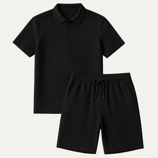 Men's Summer Polo Shorts Set Lightweight Beachwear - VibreMode