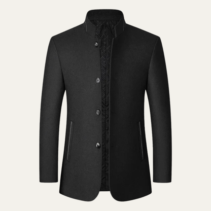 Men's Wool Winter Coat Stand Collar Casual - VibreMode