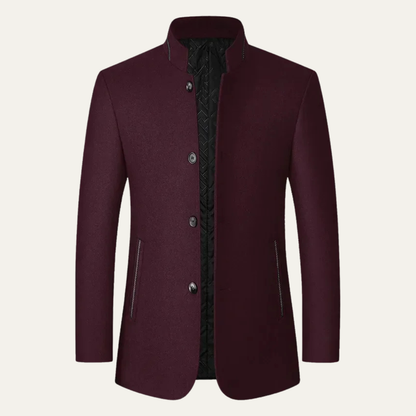 Men's Wool Winter Coat Stand Collar Casual