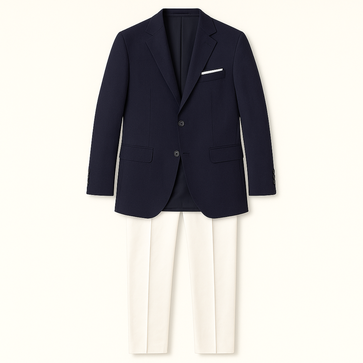 Men's Navy Blue Two Piece Blazer Suit Slim Fit - VibreMode
