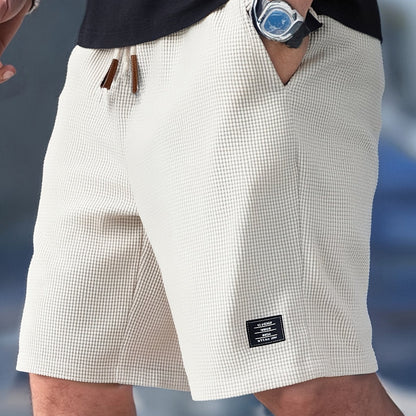 Men's Waffle Knit Shorts Elastic Waistband