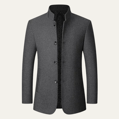 Men's Wool Winter Coat Stand Collar Casual