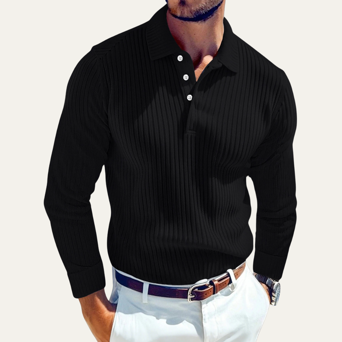Men's Ribbed Polo Shirt