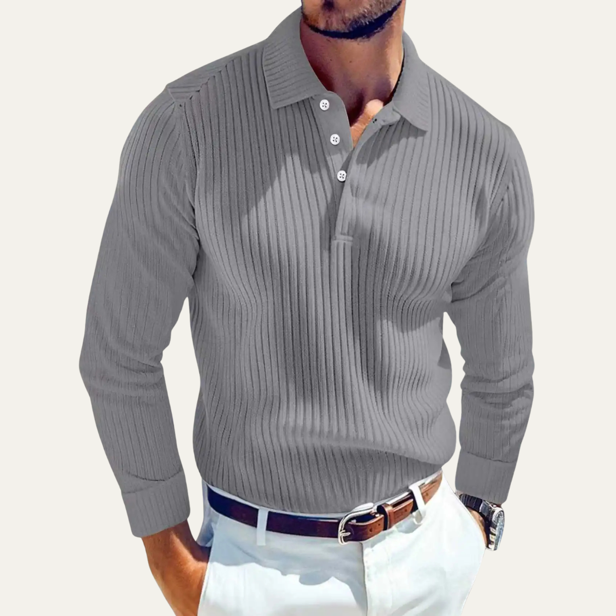 Men's Ribbed Polo Shirt