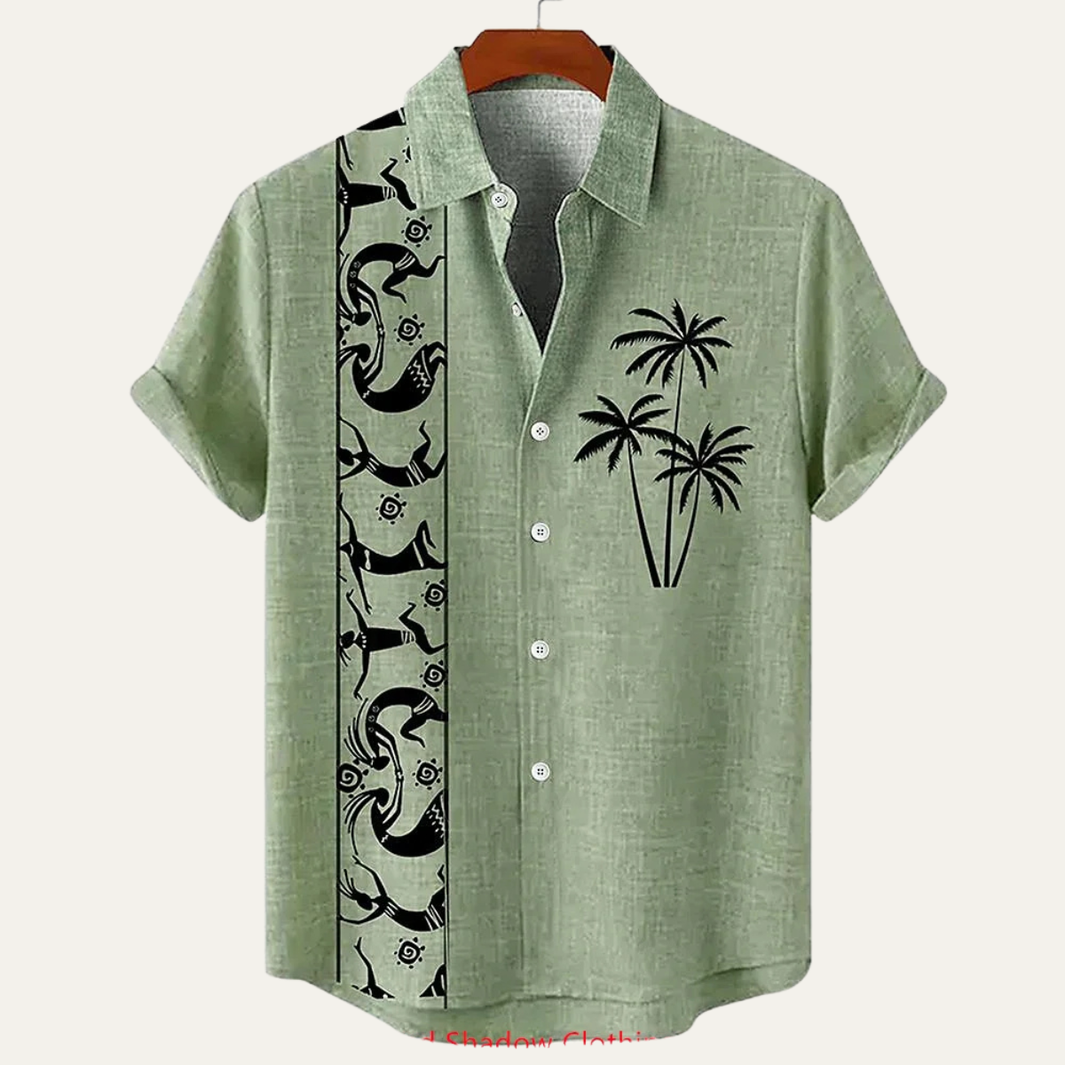 Men's Linen Button Down Shirt Patchwork Vintage Style