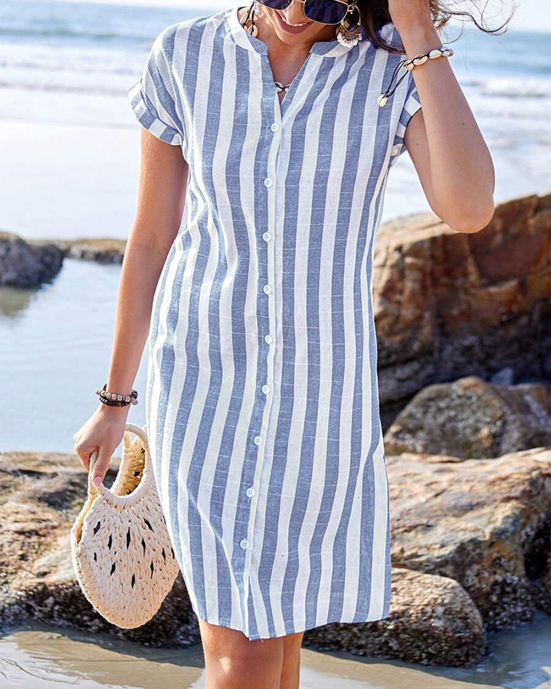 Casual Horizontal Stripe Sundress