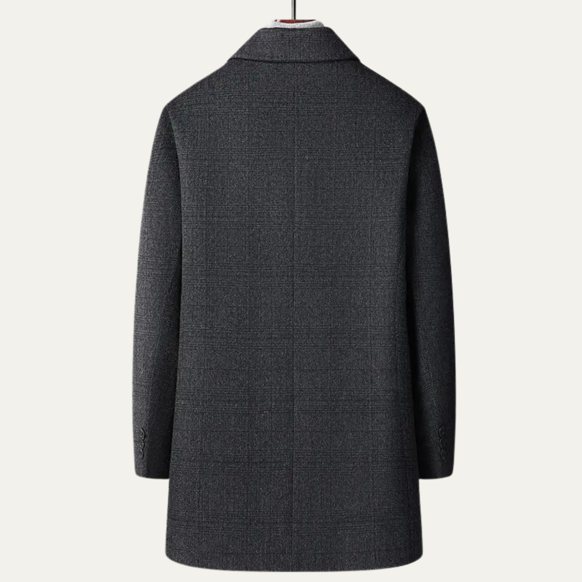 Men's Plaid Wool Coat Warm Elegant