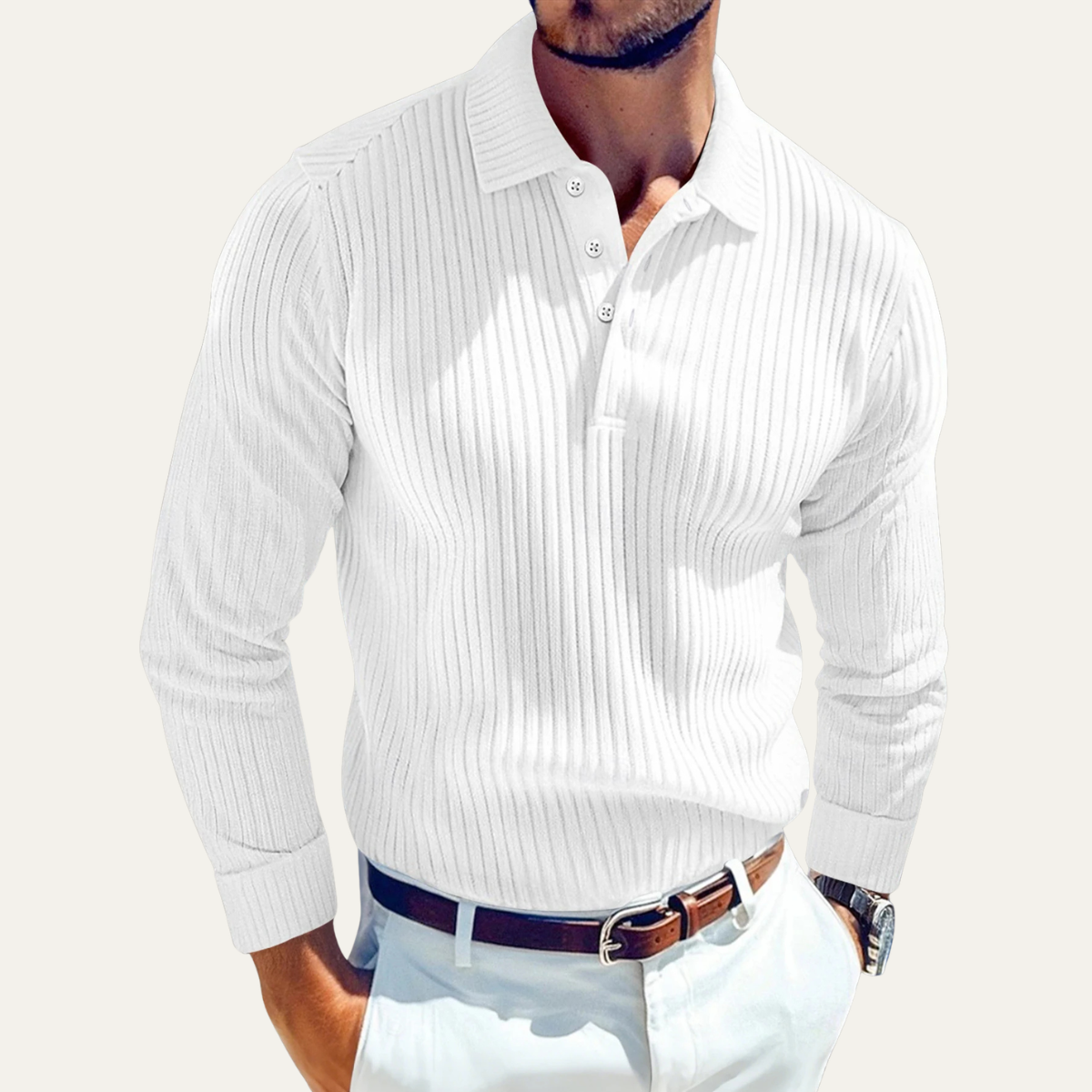 Men's Ribbed Polo Shirt