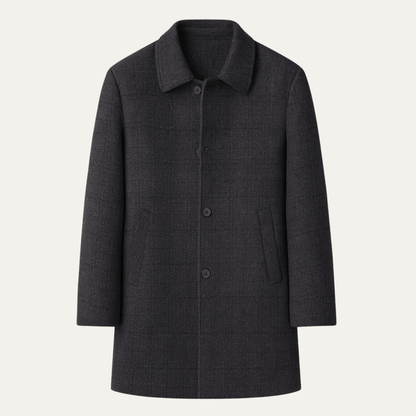 Men's Plaid Wool Coat Warm Elegant - VibreMode