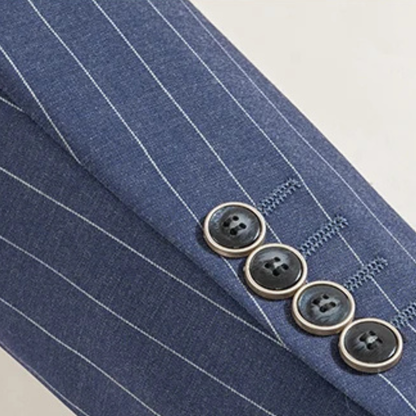 Men's Classic Pinstripe Suit Double Breasted 2 Piece