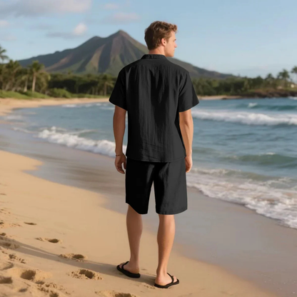 Kirkwood Men's Short Sleeve Shirt And Shorts Set Lightweight